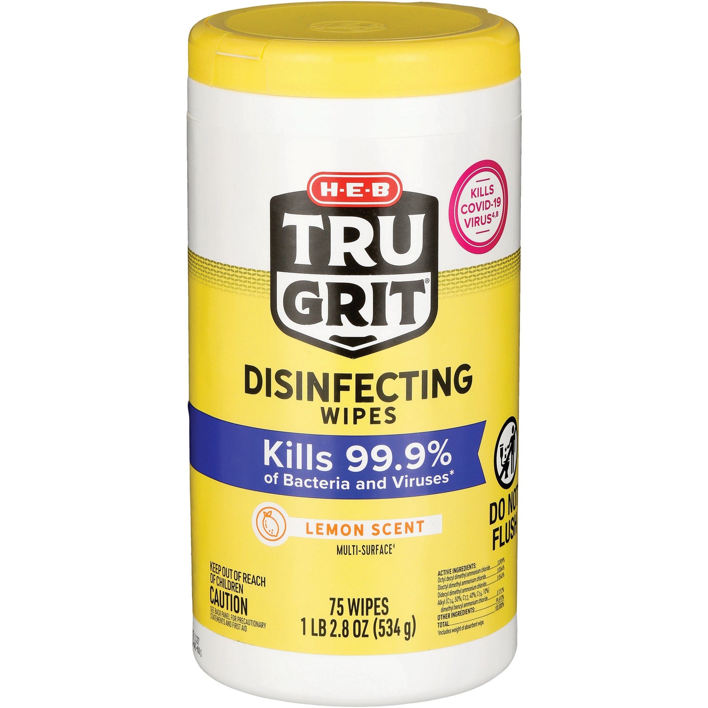 H-E-B Tru Grit Disinfecting Wipes - Lemon Scent