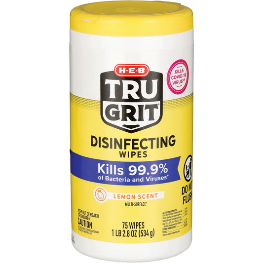 H-E-B Tru Grit Disinfecting Wipes - Lemon Scent