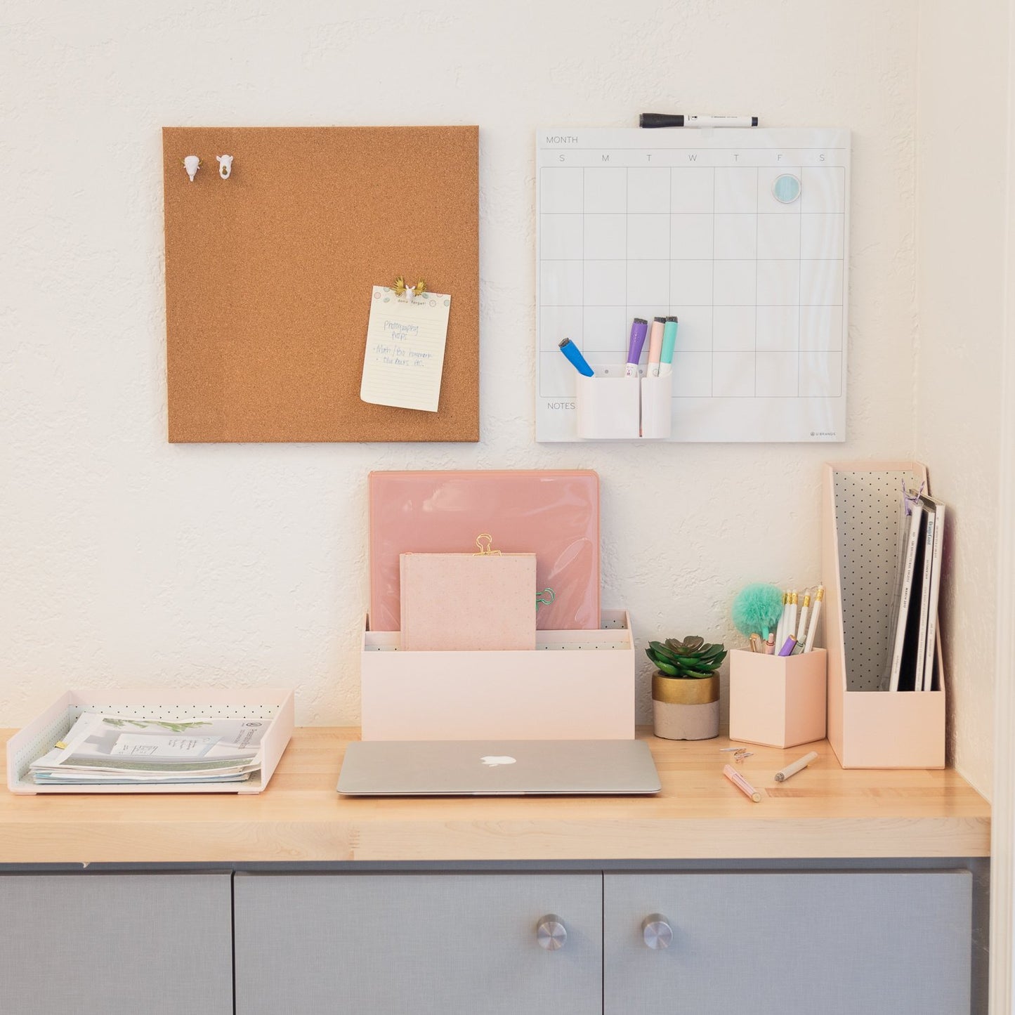 U Brands Square Calendar Dry Erase Board