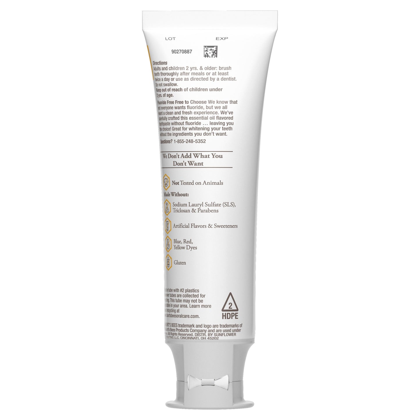 Burt's Bees Purely White Fluoride-Free Toothpaste - Zen Peppermint