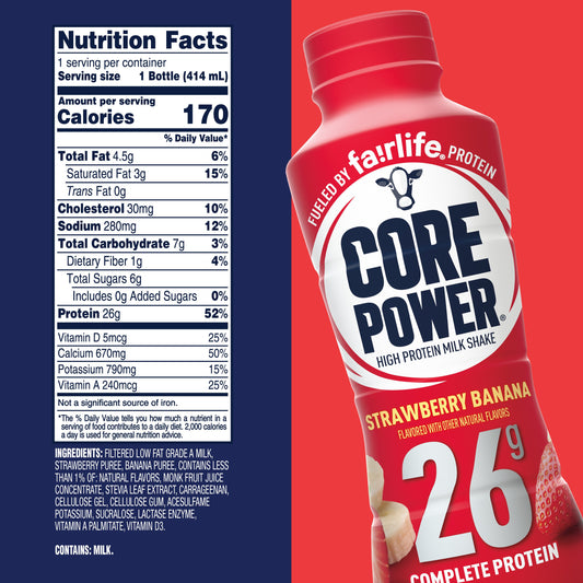 Core Power Complete 26g Protein Shake - Strawberry Banana