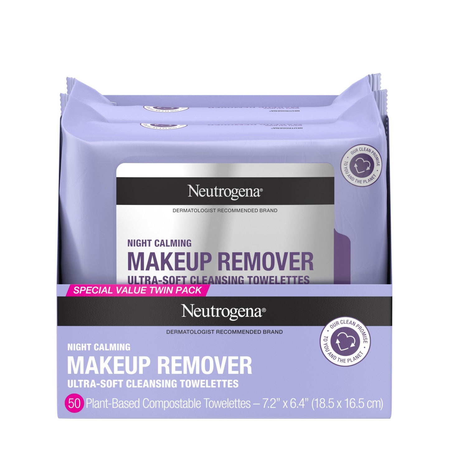 Neutrogena Makeup Remover Cleansing Towelettes Night Calming, 25 Count