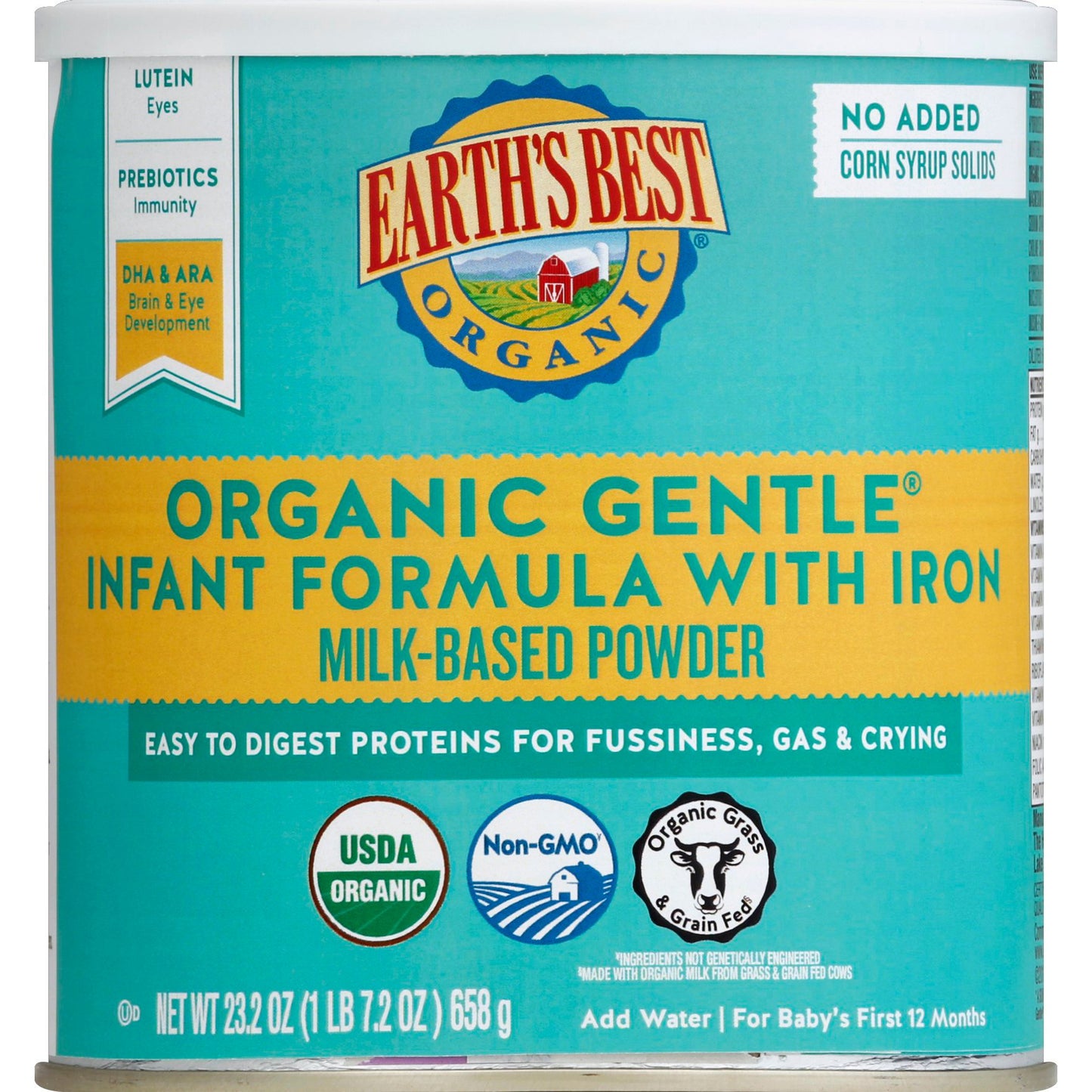 Earth's Best Organic Gentle Infant Formula with Iron