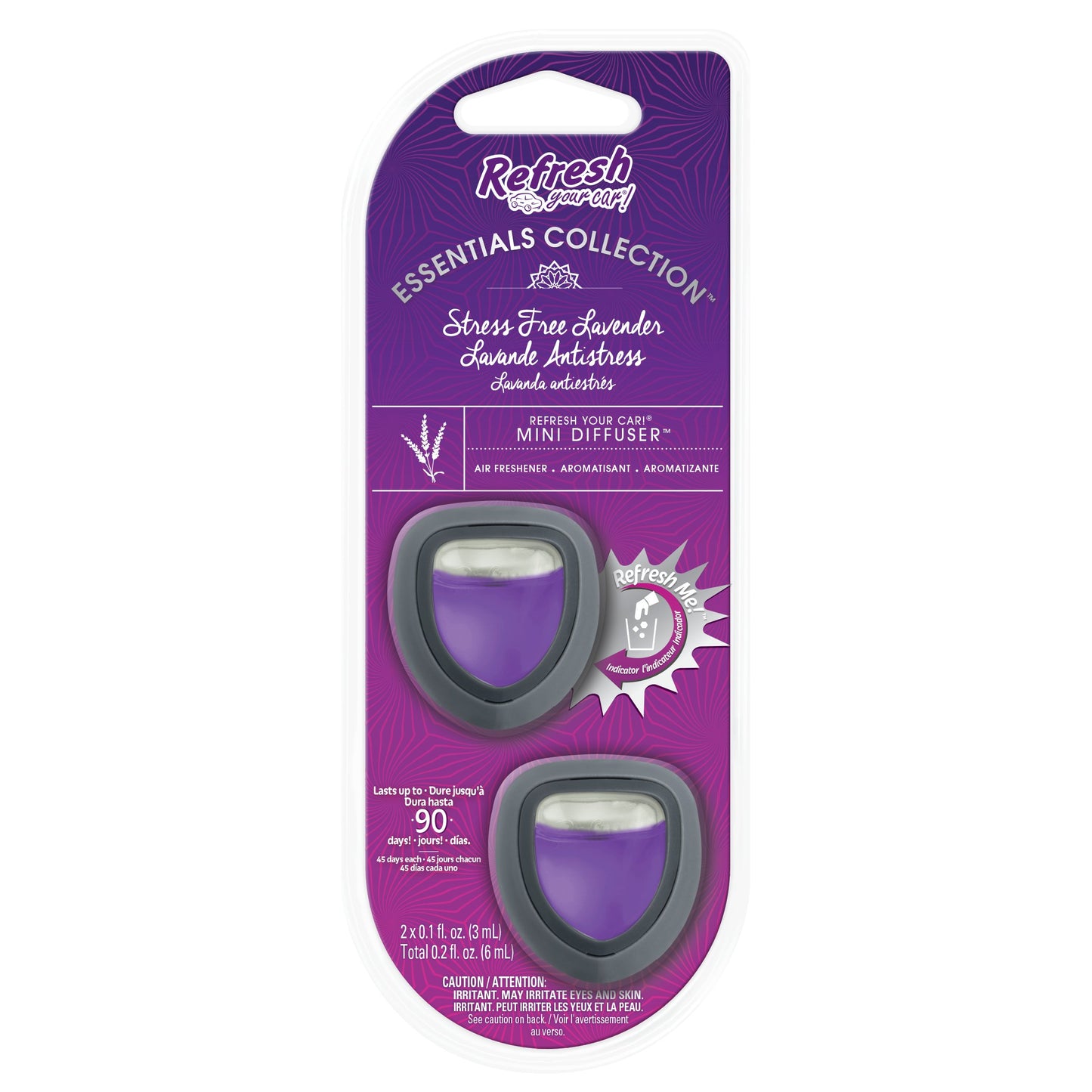 Refresh Your Car Essentials Collection Mini Diffusers - Stress Free Lavender