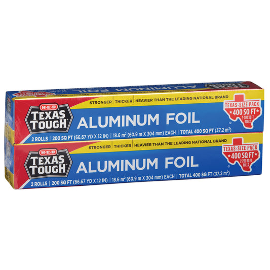 H-E-B Texas Tough 12" Aluminum Foil - Twin Pack