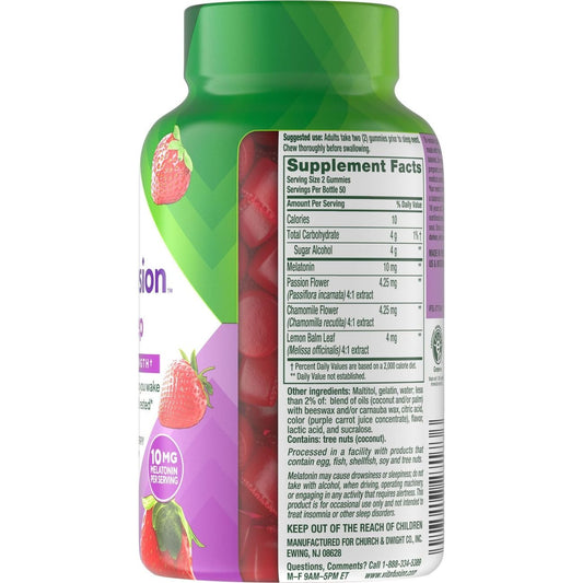 Vitafusion Max Strength Melatonin 10 mg Gummies - Strawberry