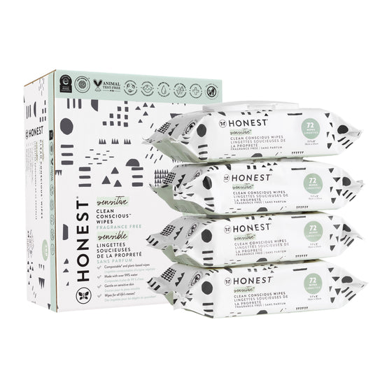 The Honest Company Clean Conscious Sensitive & Fragrance Free Baby Wipes 4 Pk