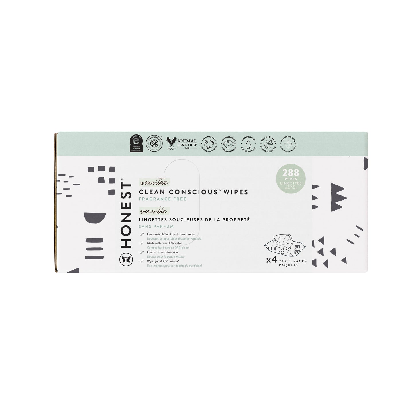The Honest Company Clean Conscious Sensitive & Fragrance Free Baby Wipes 4 Pk