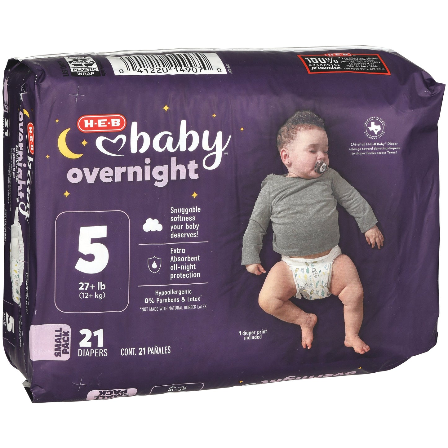 H-E-B Baby Small Pack Overnight Diapers – Size 5