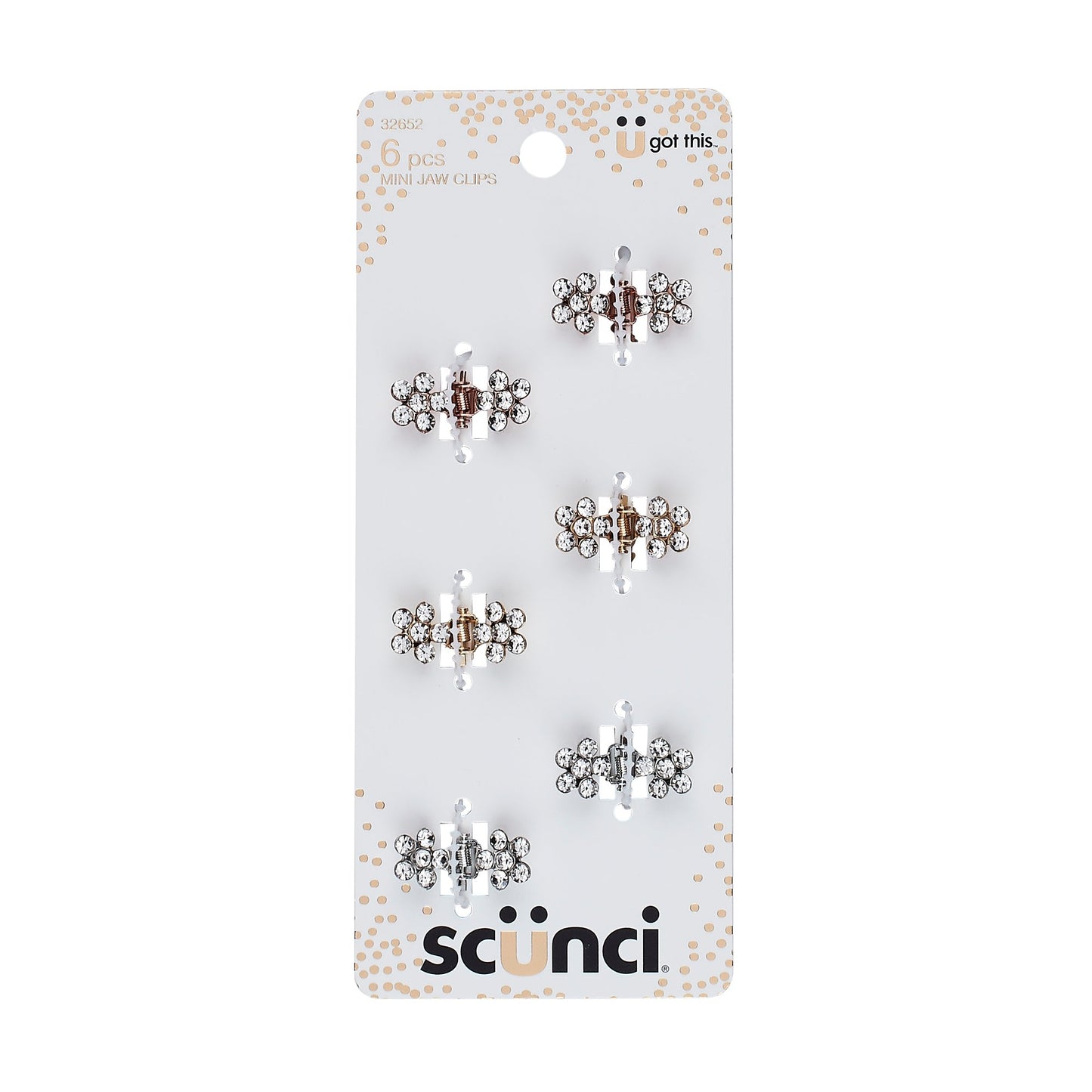 Scunci Mini Rhinestone Jaw Clips