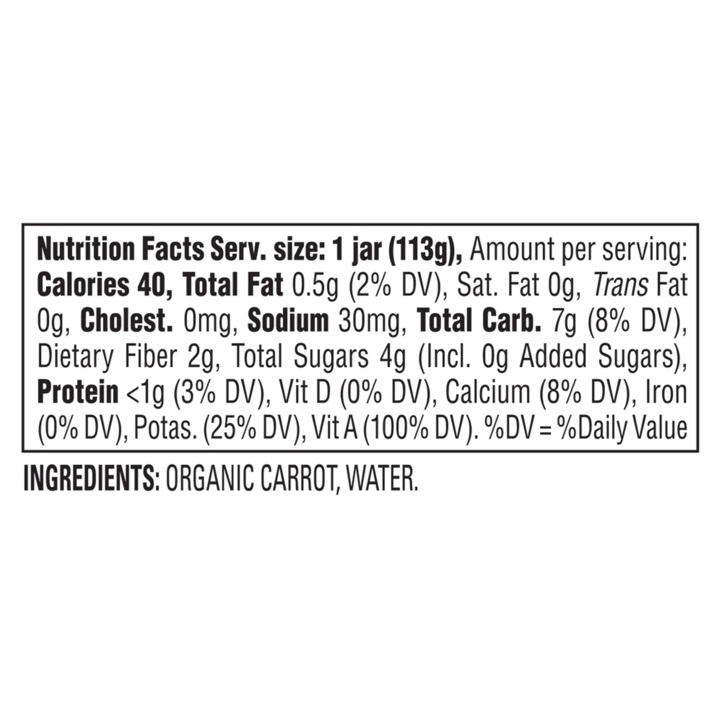 Happy Baby Organics Stage 1 Baby Food - Carrots