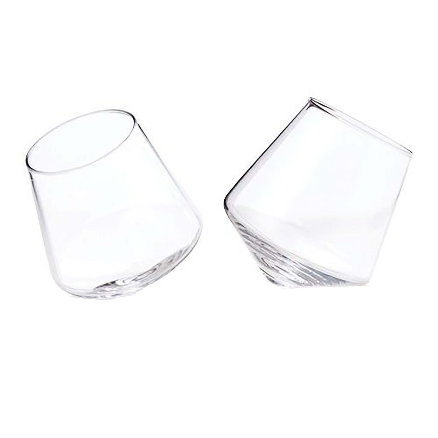 Viski Rolling Glasses Crystal Tumblers, 2 Pk