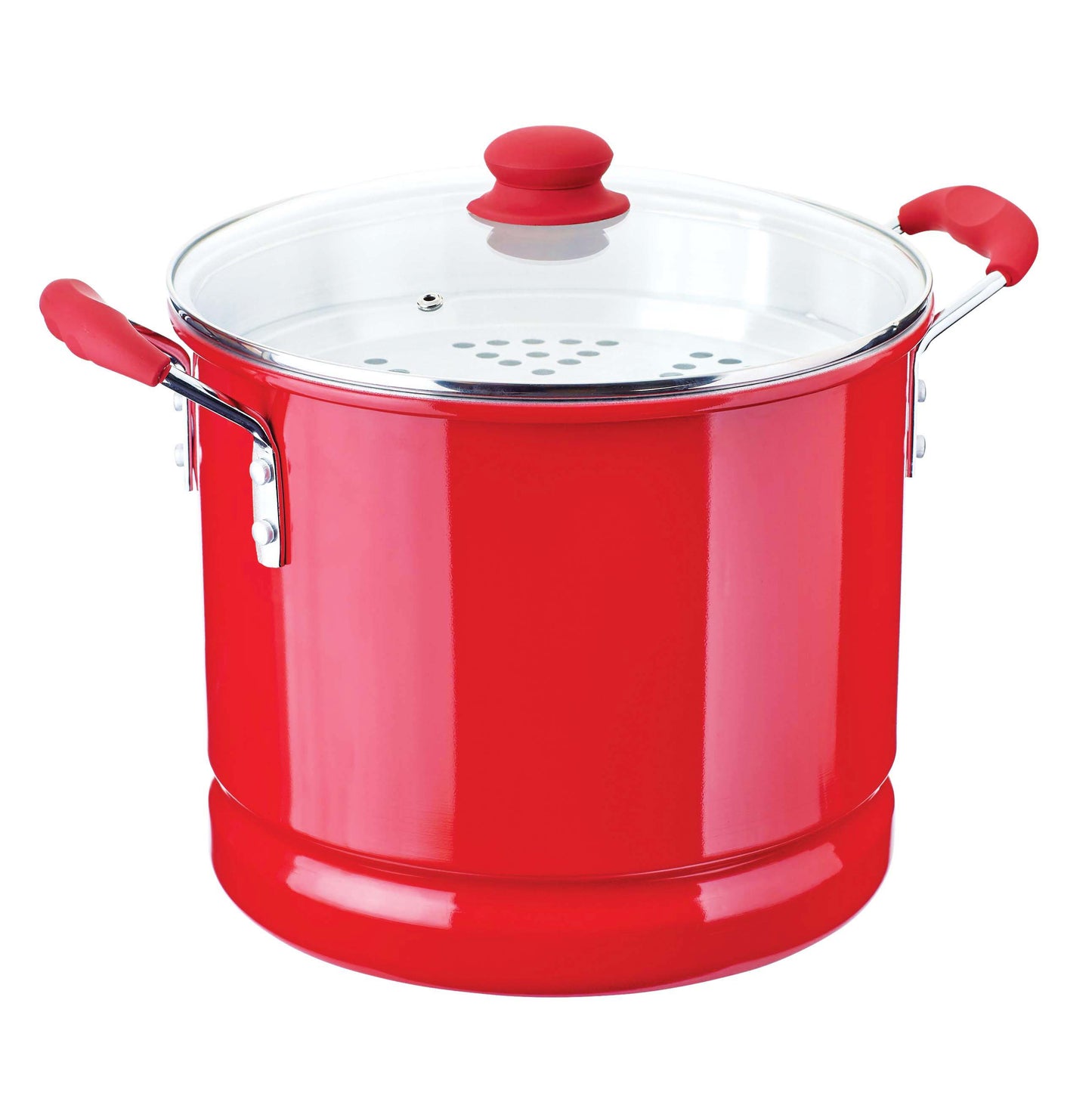 Cocinaware Red Tamale Steamer with Glass Lid