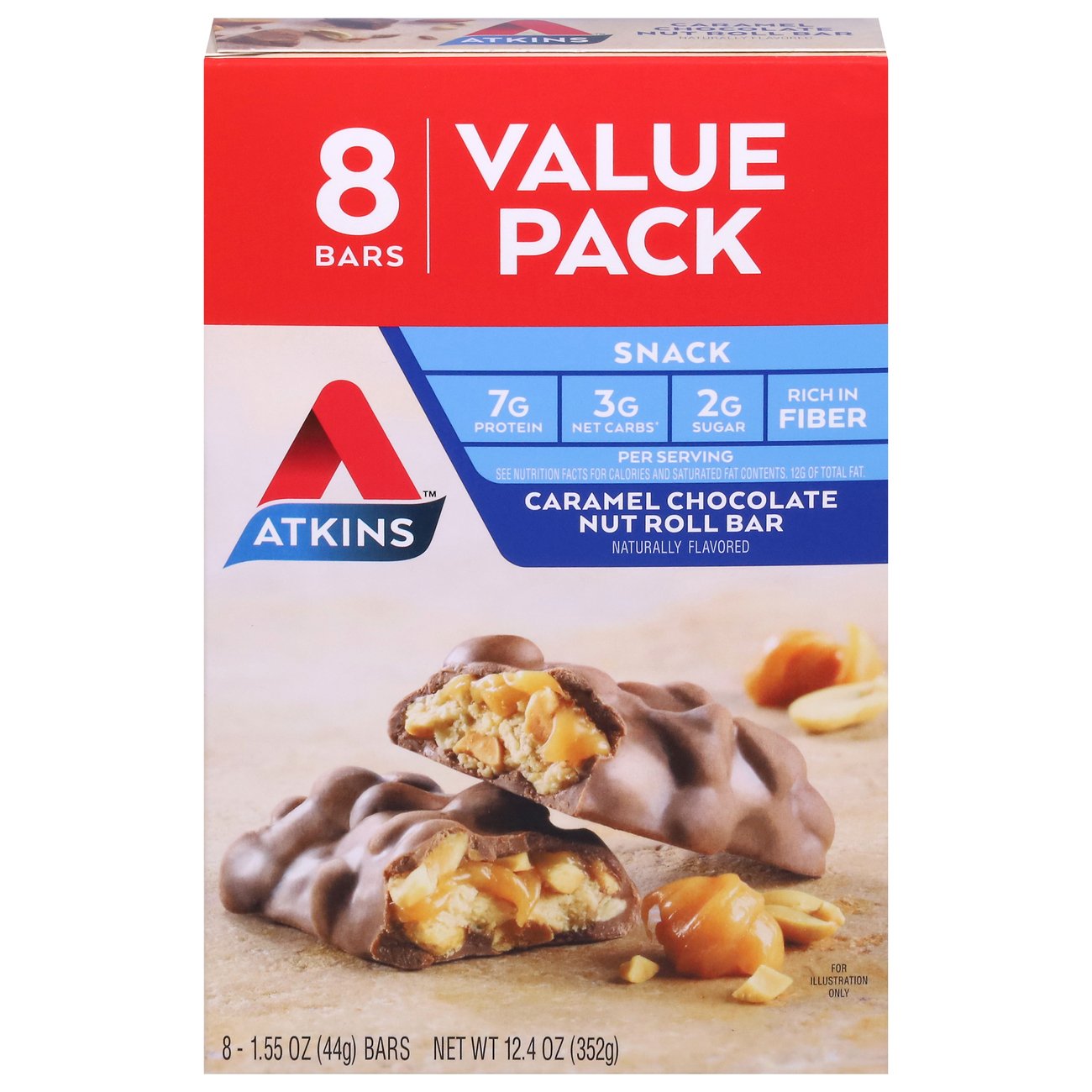 Atkins Caramel Chocolate Nut Roll Bars