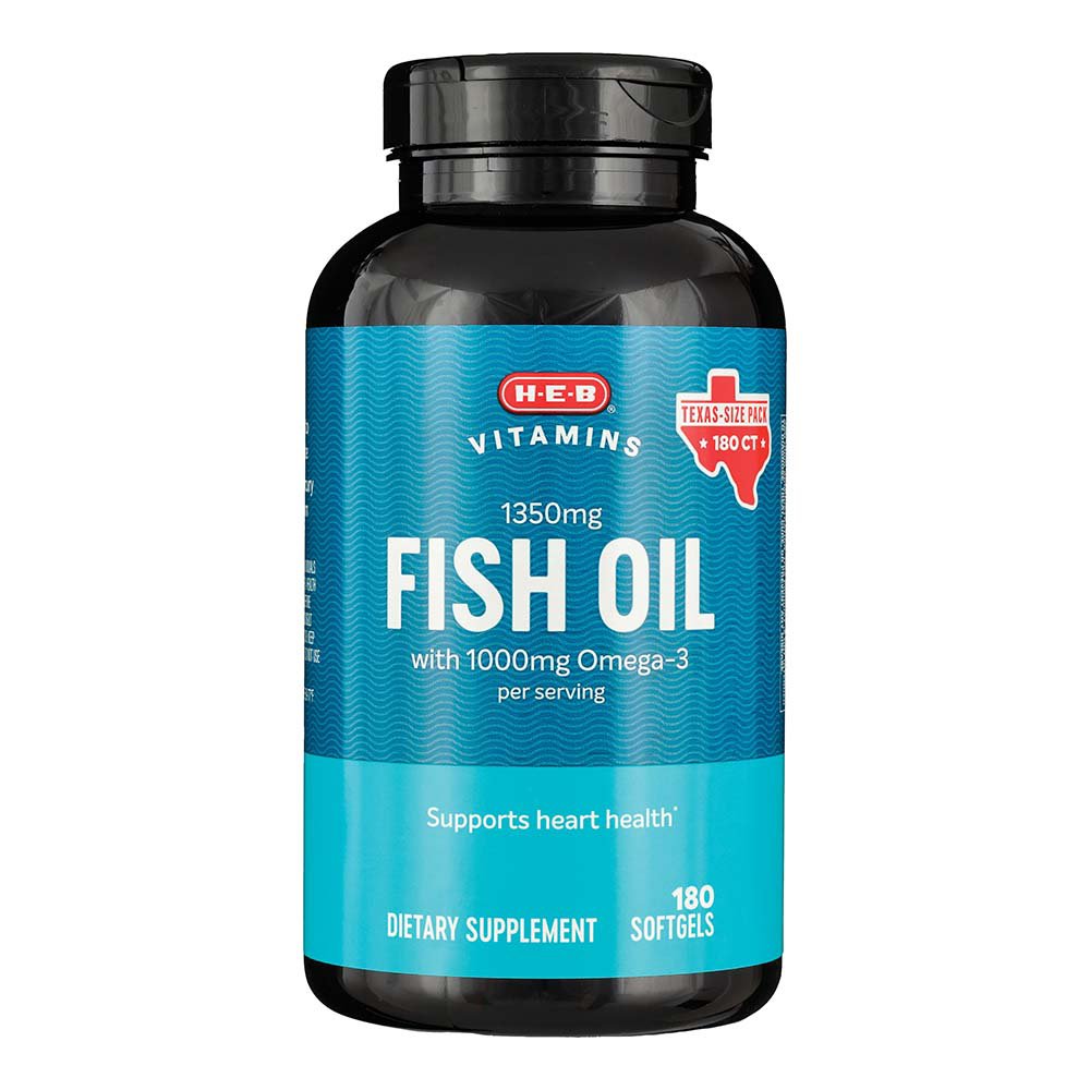 H-E-B Vitamins Fish Oil 1,000mg Omega-3 Softgels - Texas-Size Pack