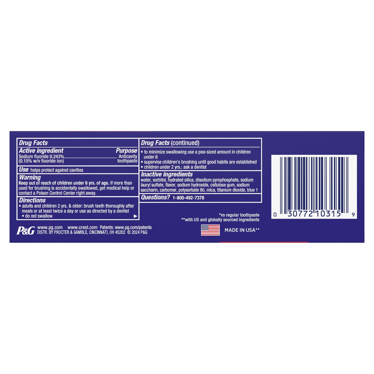 Crest 3D White Stain Eraser Toothpaste - Icy Clean Mint
