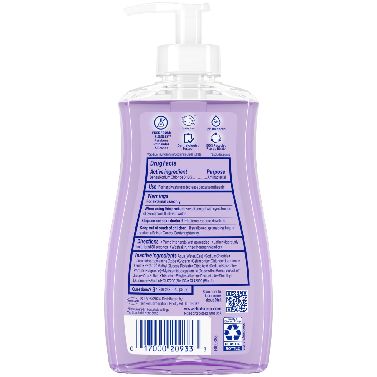 Dial Antibacterial Liquid Hand Soap - Lavender & Jasmine