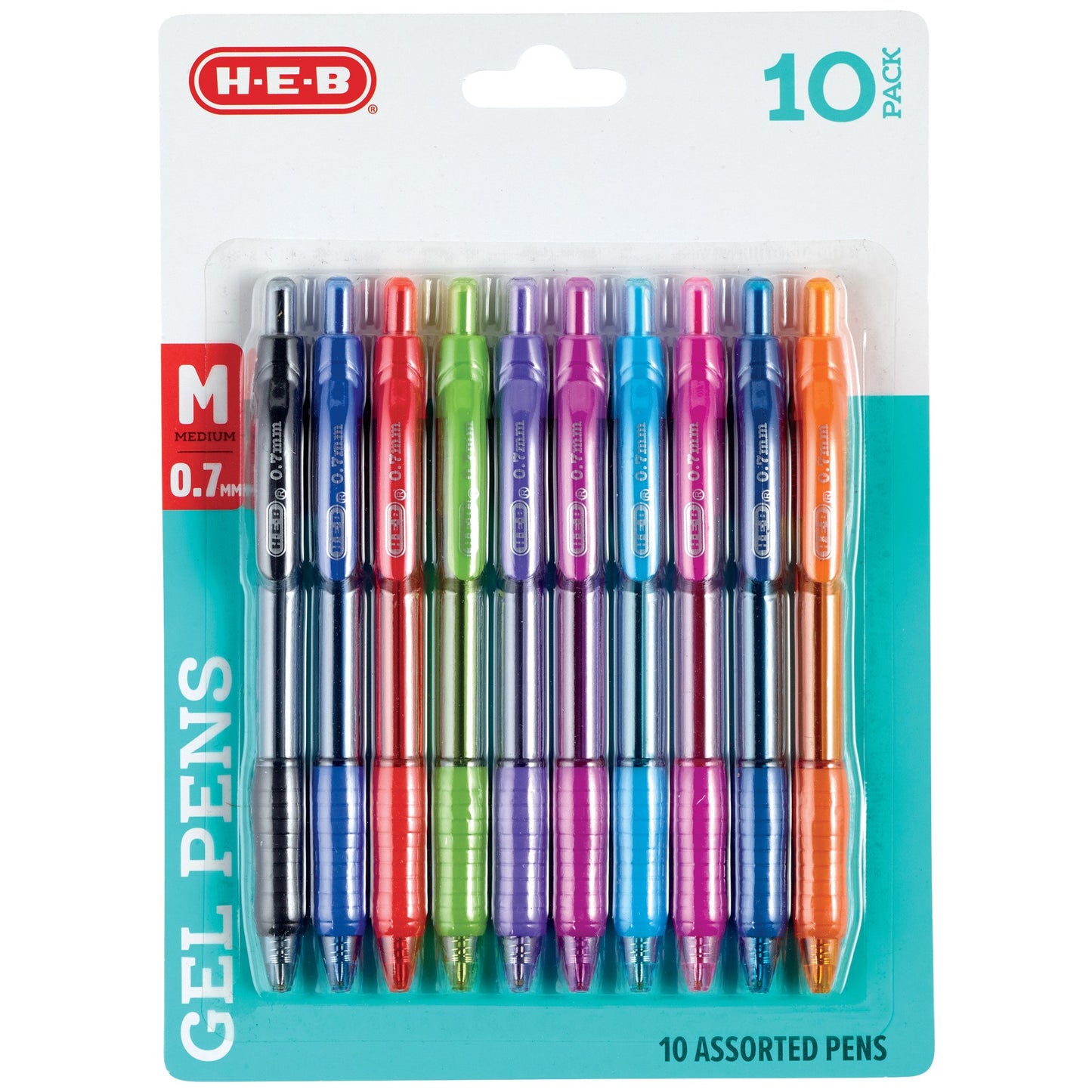 H-E-B 0.7mm Retractable Gel Pens - Assorted Fashion Ink
