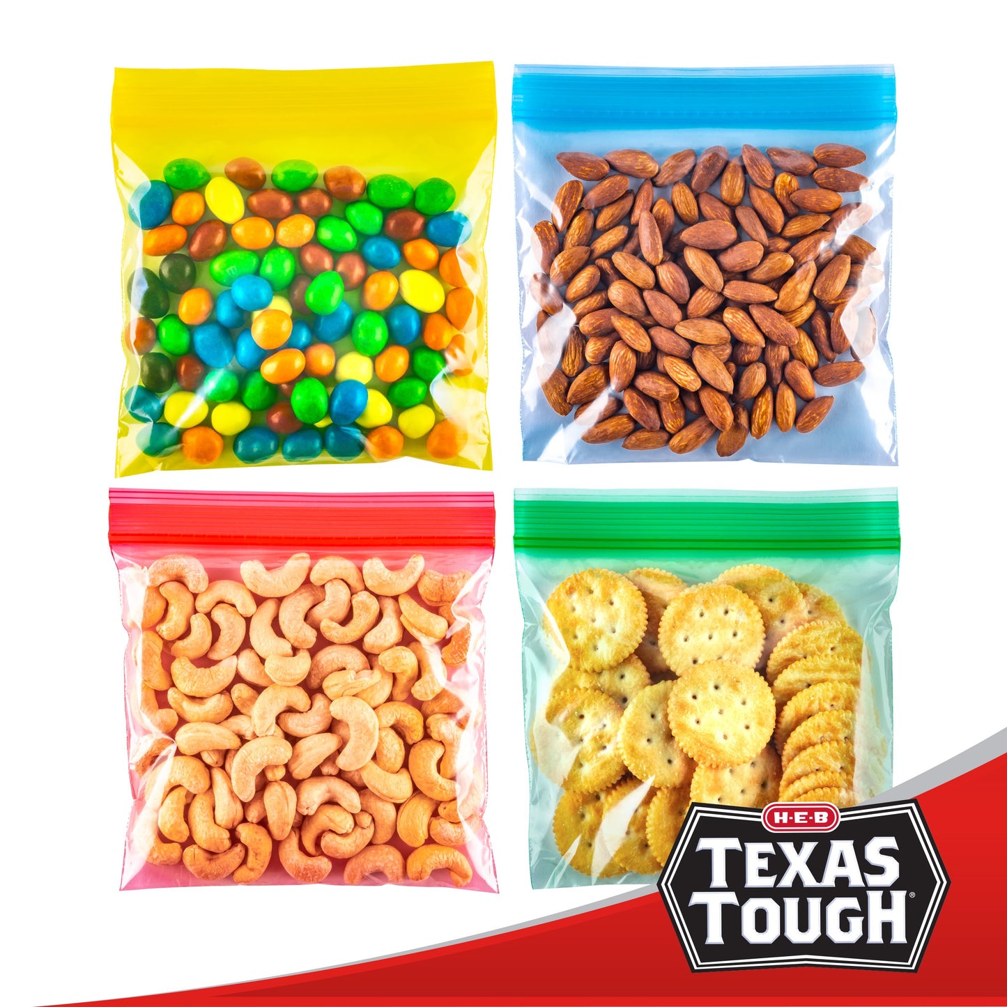 H-E-B Texas Tough Double Zipper Sandwich Bags - Assorted Colors