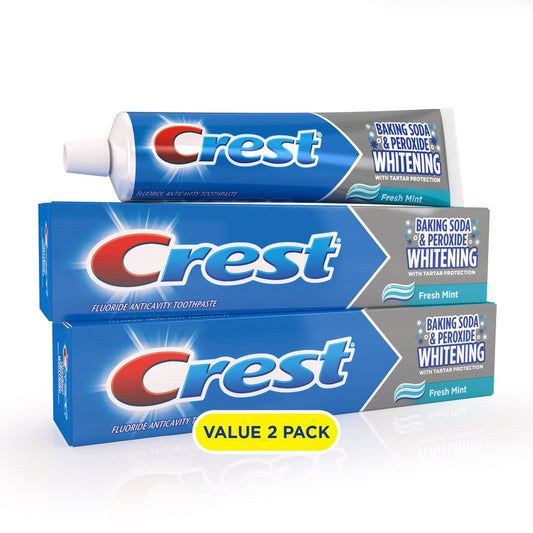 Crest Baking Soda & Peroxide Fresh Mint Whitening Toothpaste, 2 Pk