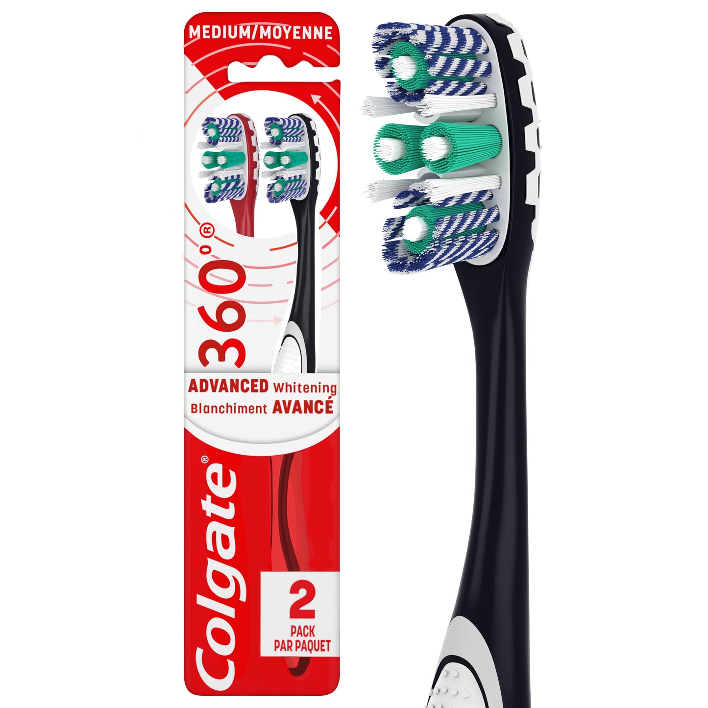 Colgate 360° Advanced Optic White Toothbrushes - Medium