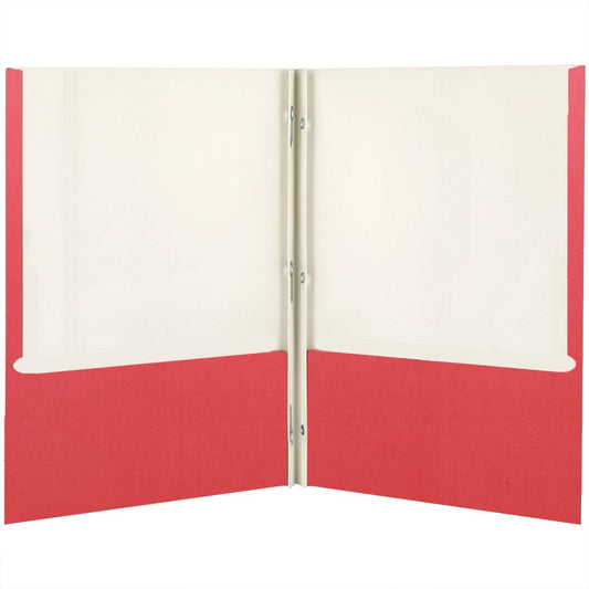 H-E-B Paper Pocket Folder with Prongs - Red