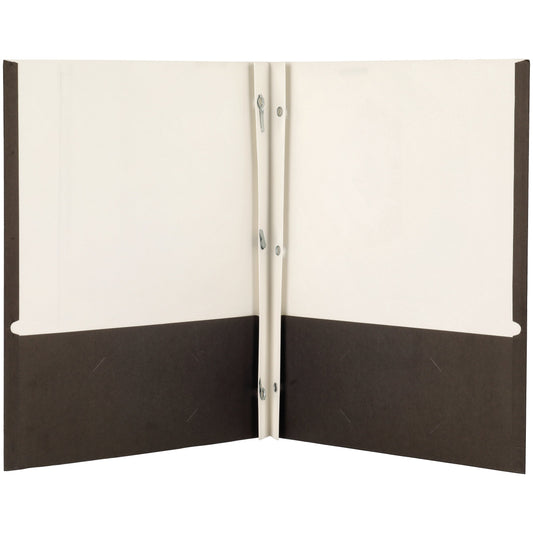 H-E-B Paper Pocket Folder with Prongs - Black