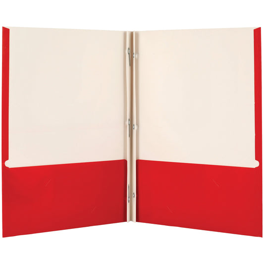 H-E-B Laminated Pocket Folder with Prongs - Red