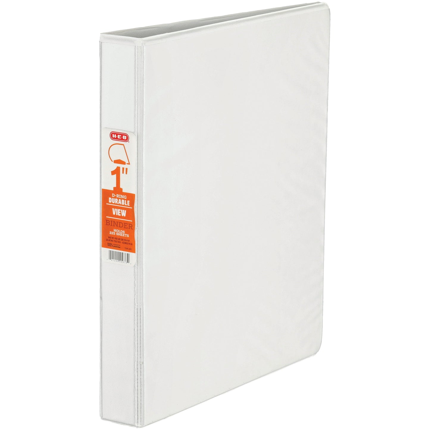 H-E-B D Ring Durable View Binder - White