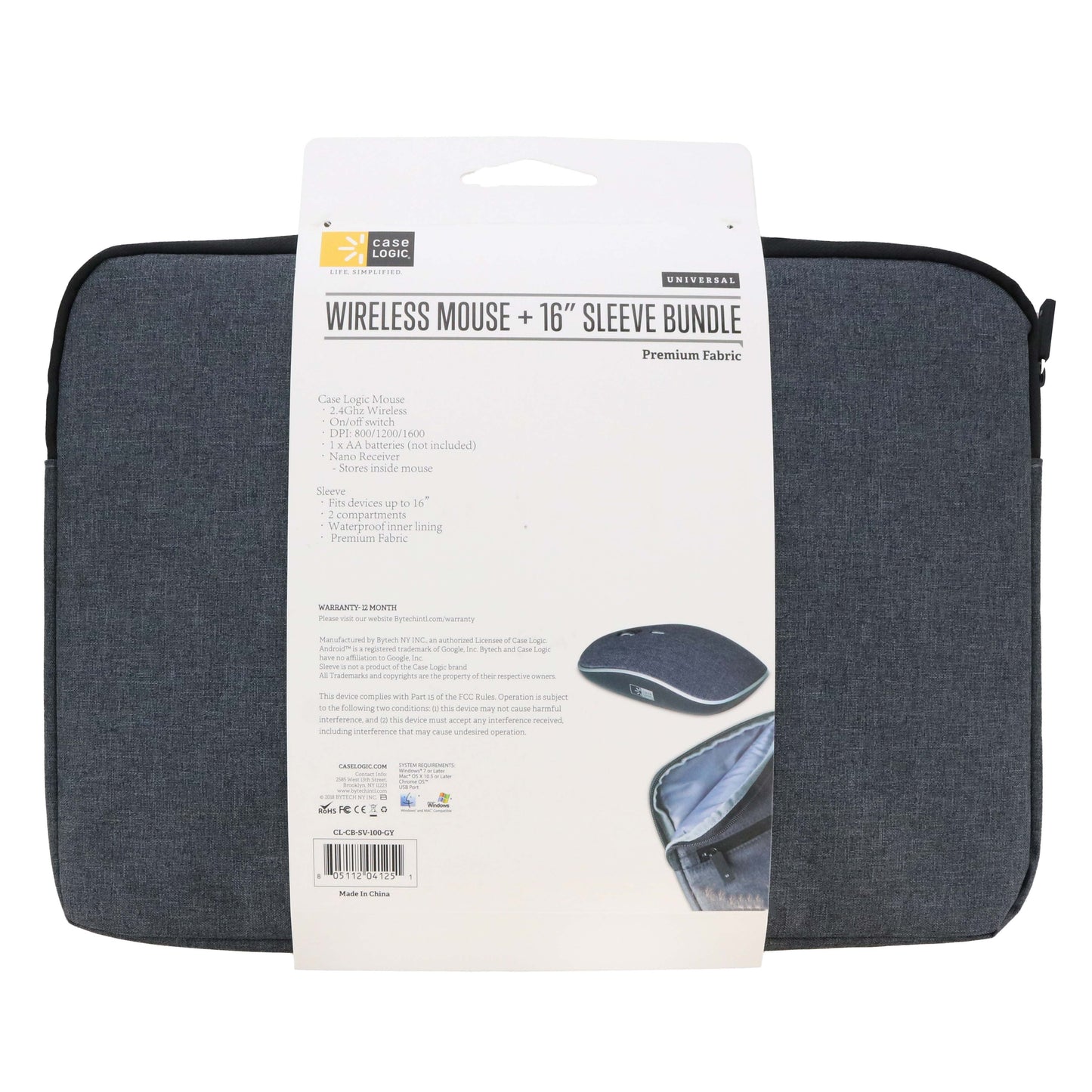 Case Logic Universal Wireless Mouse with Fabric Sleeve