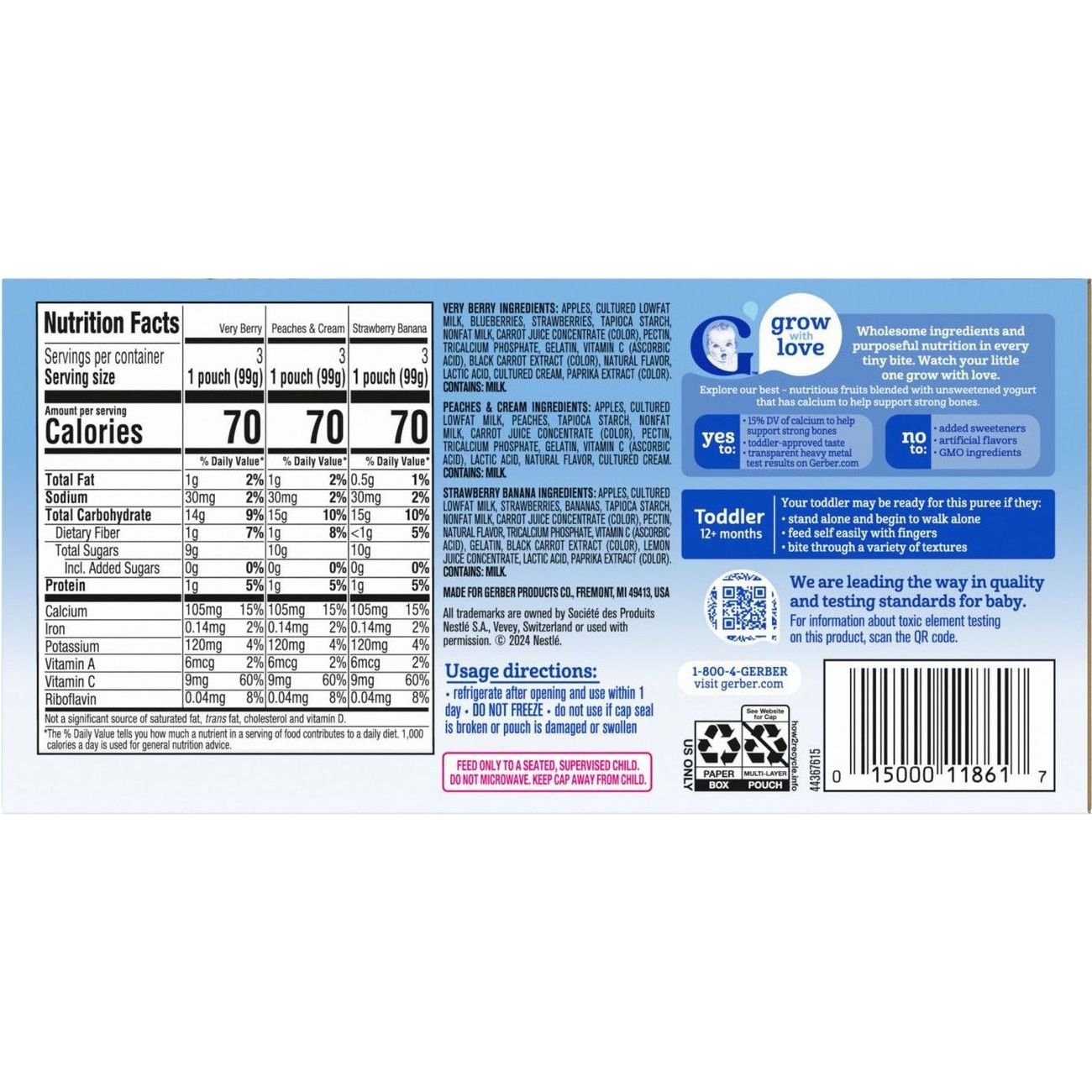Gerber Snacks for Toddler Pouches Variety Pack - Fruit & Yogurt Favorites