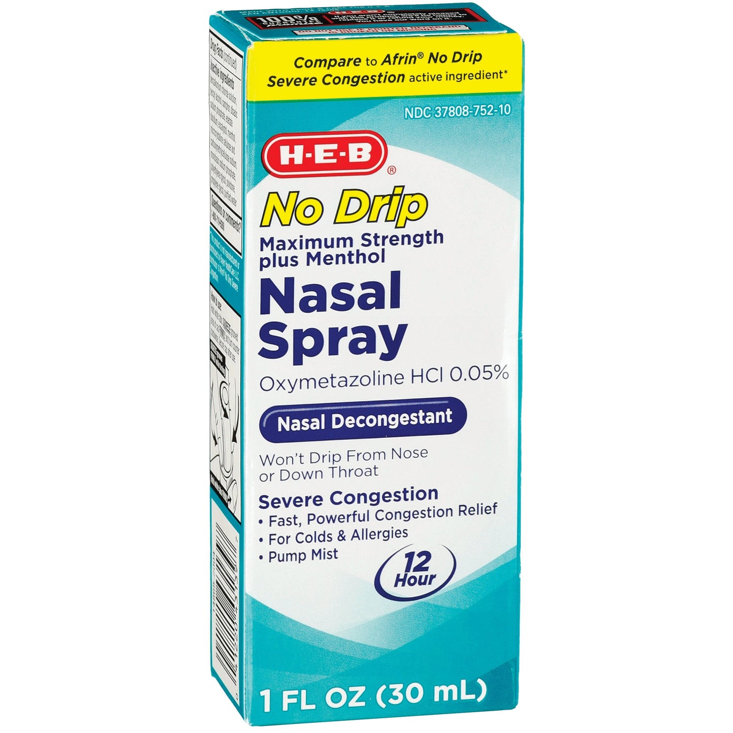 H-E-B No Drip Maximum Strength plus Menthol Nasal Spray