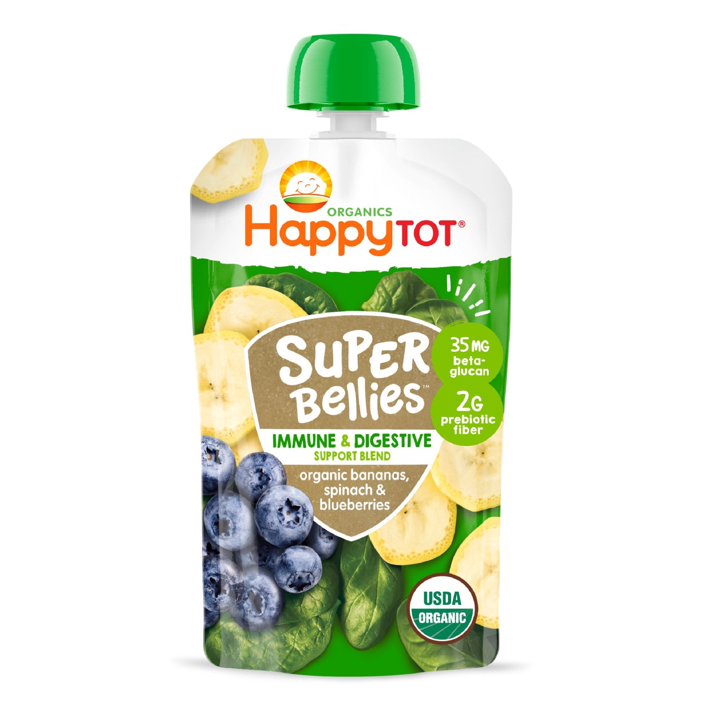 Happy Tot Organics Super Bellies Pouch - Bananas Spinach & Blueberries
