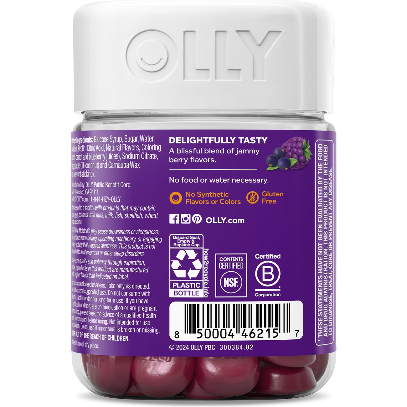 OLLY Immunity Sleep with 65 mg Elderberry & 3 mg Melatonin Gummies - Berry