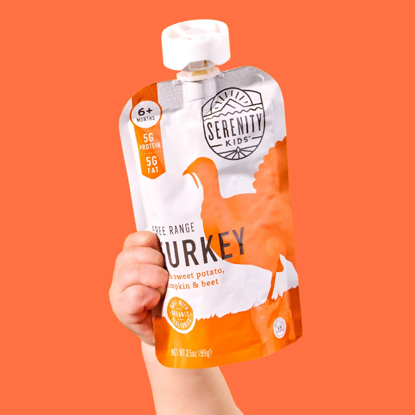Serenity Kids Organic Pouch - Pasture Raised Turkey Sweet Potato Pumpkin & Beet