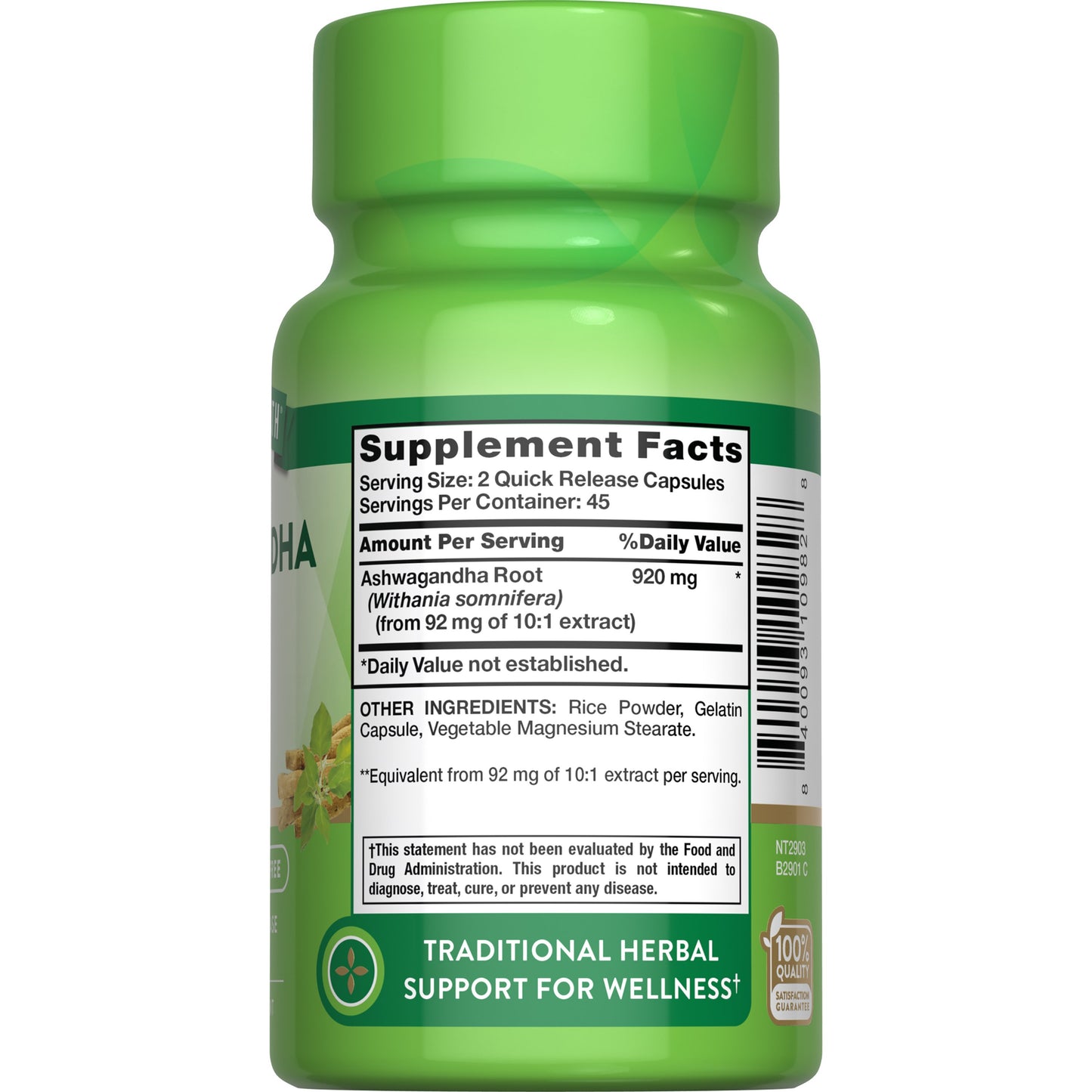 Nature's Truth Ashwagandha Root 920 mg