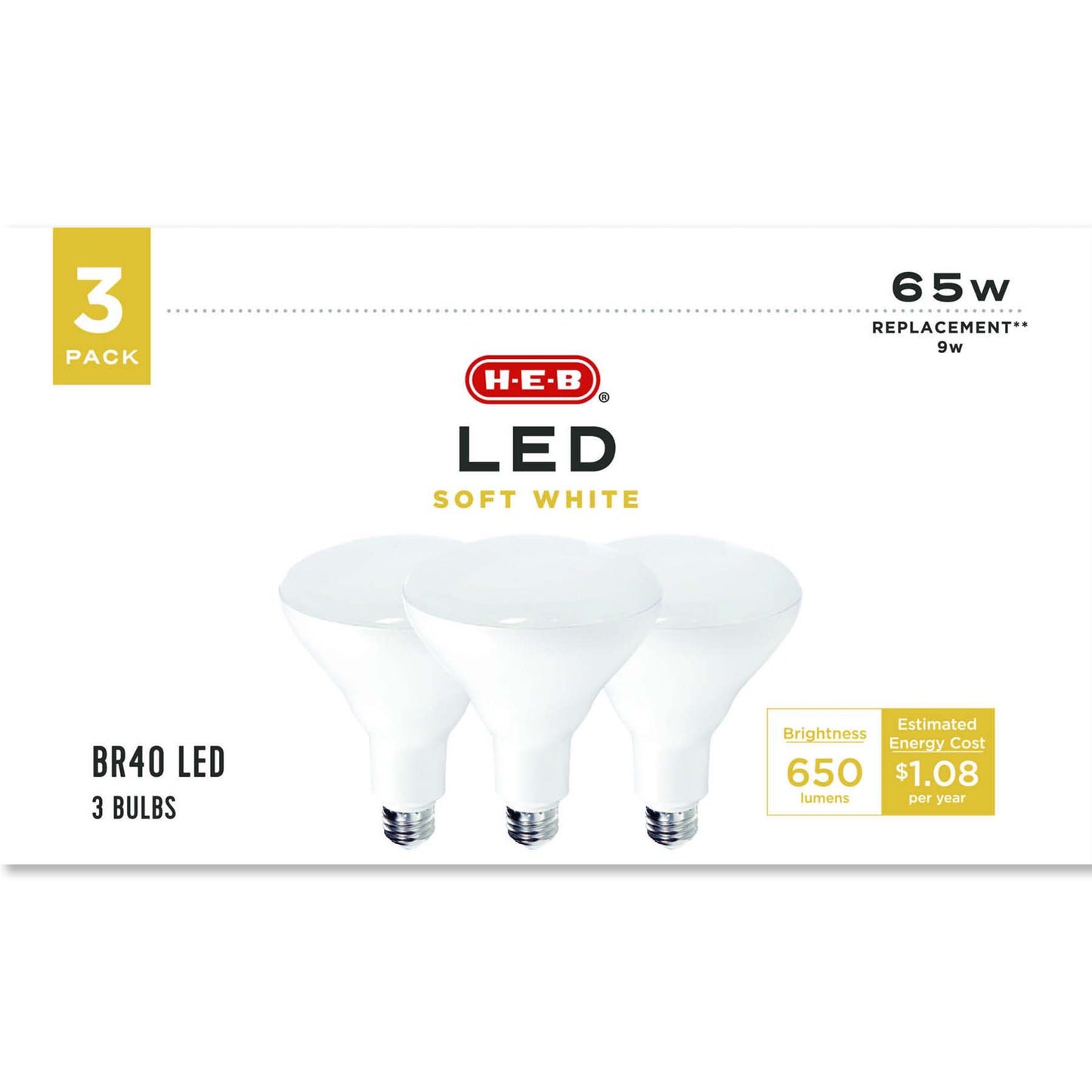 H-E-B BR40 65-Watt LED Light Bulbs - Soft White