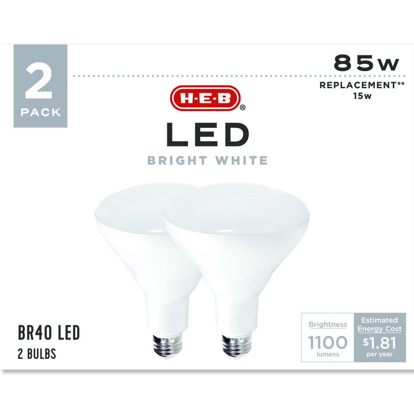 H-E-B BR40 85-Watt LED Light Bulbs - Bright White