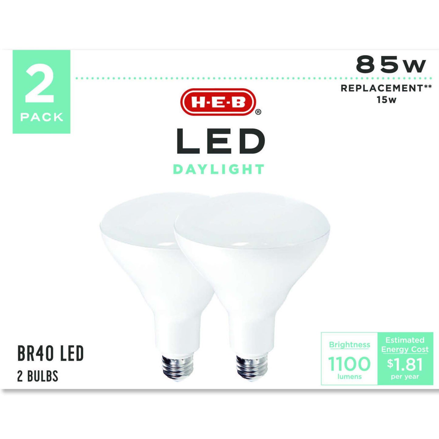 H-E-B BR40 85-Watt LED Light Bulbs - Daylight