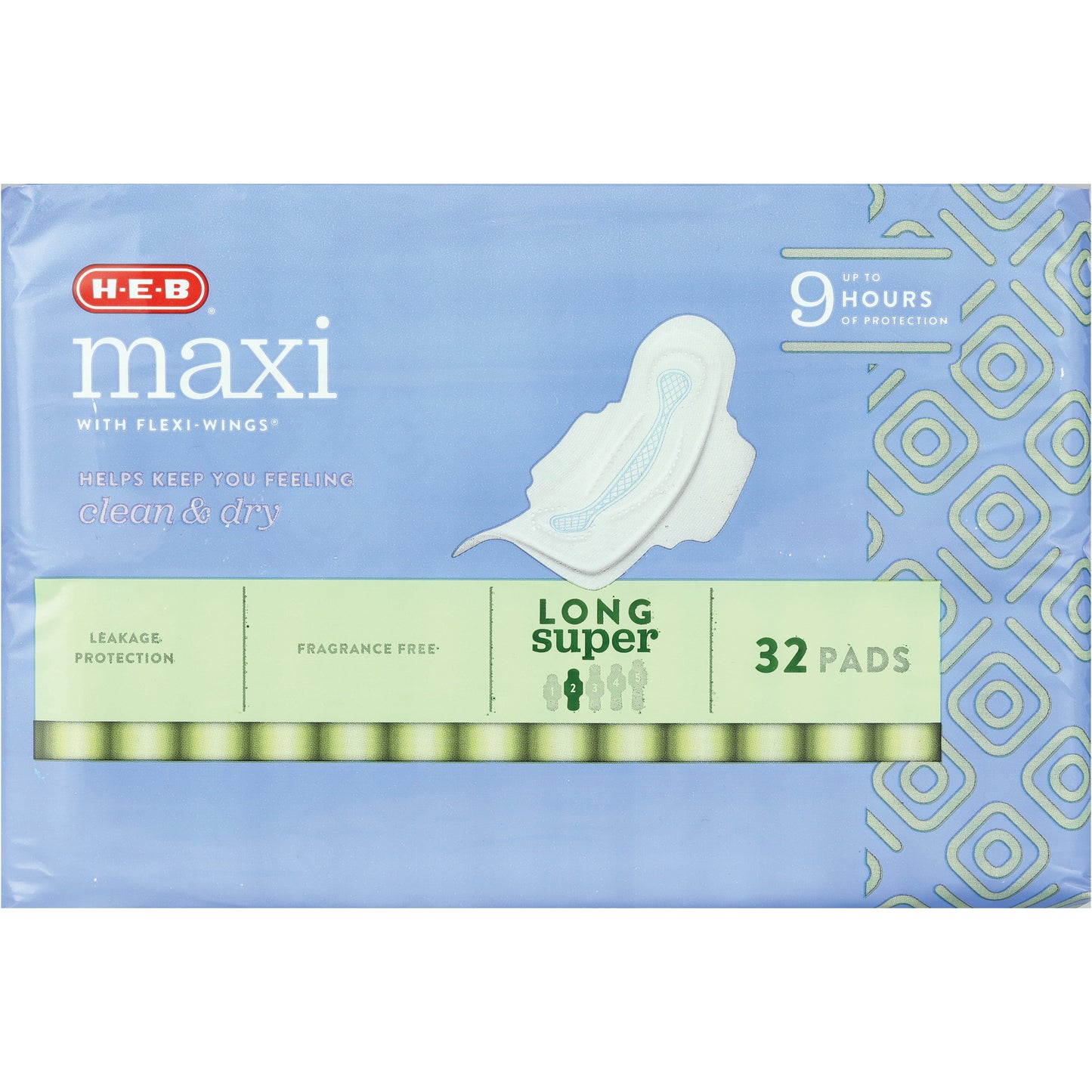 H-E-B Maxi with Flexi-Wings Long Pads - Super