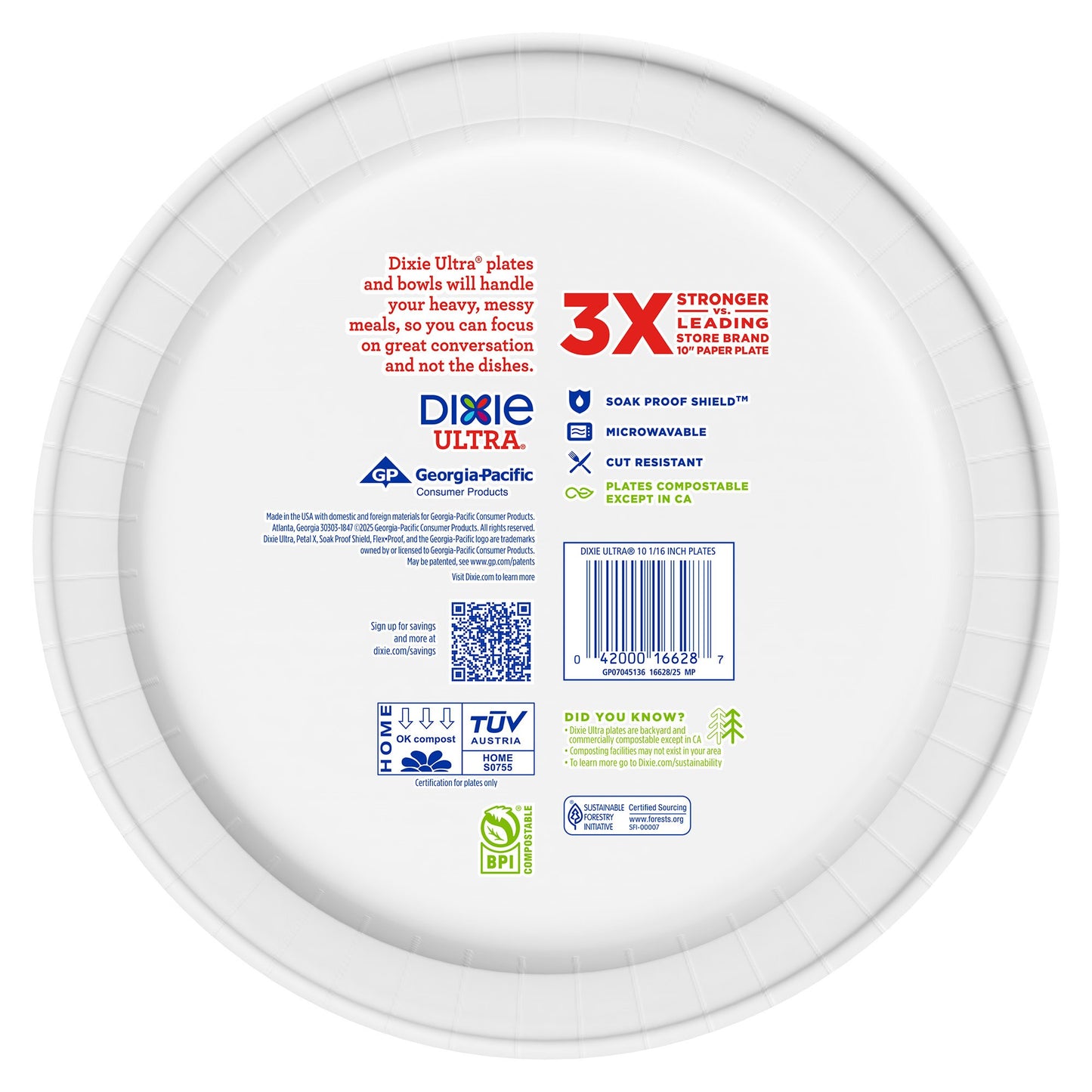 Dixie Ultra 10 in Compostable Paper Plates