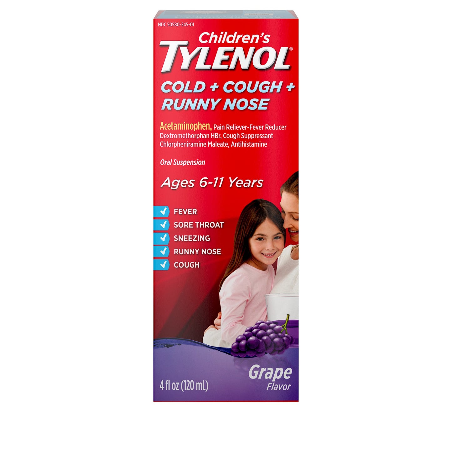 Tylenol Children's Cold + Cough + Runny Nose Oral Suspension - Grape