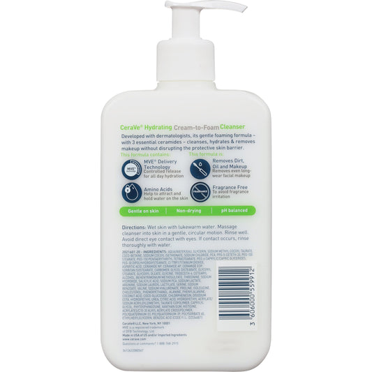 CeraVe Hydrating Cream-to-Foam Cleanser