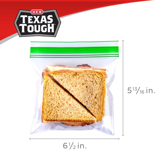 H-E-B Texas Tough Double Zipper Storage Bags - Variety Pack