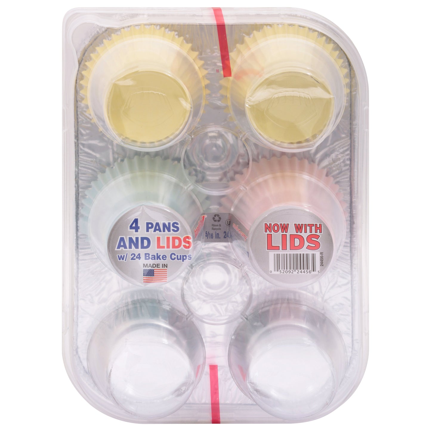Handi-Foil 6-Cup Muffin Pans with Lids & Bake Cups