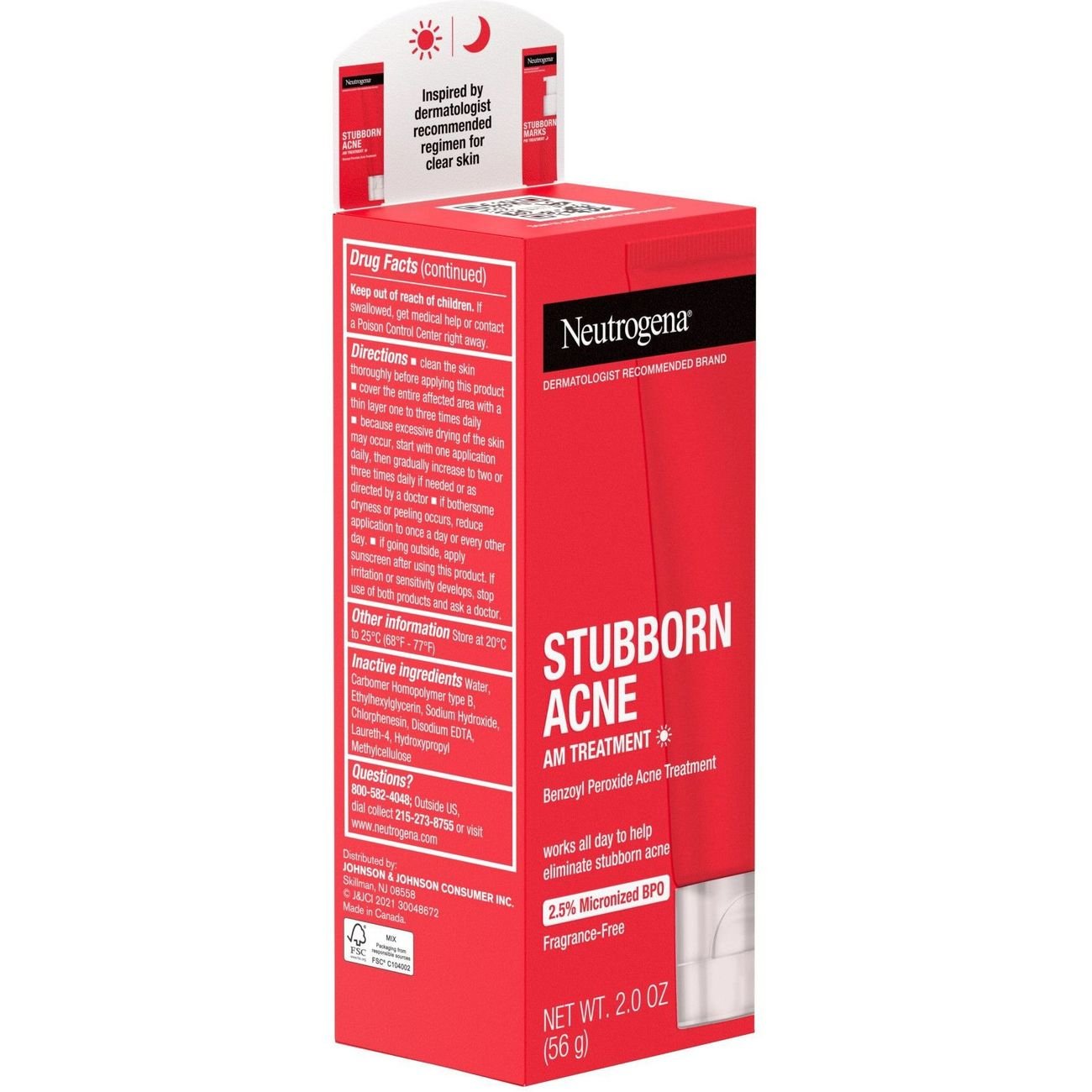 Neutrogena Stubborn Acne AM Treatment with Benzoyl Peroxide
