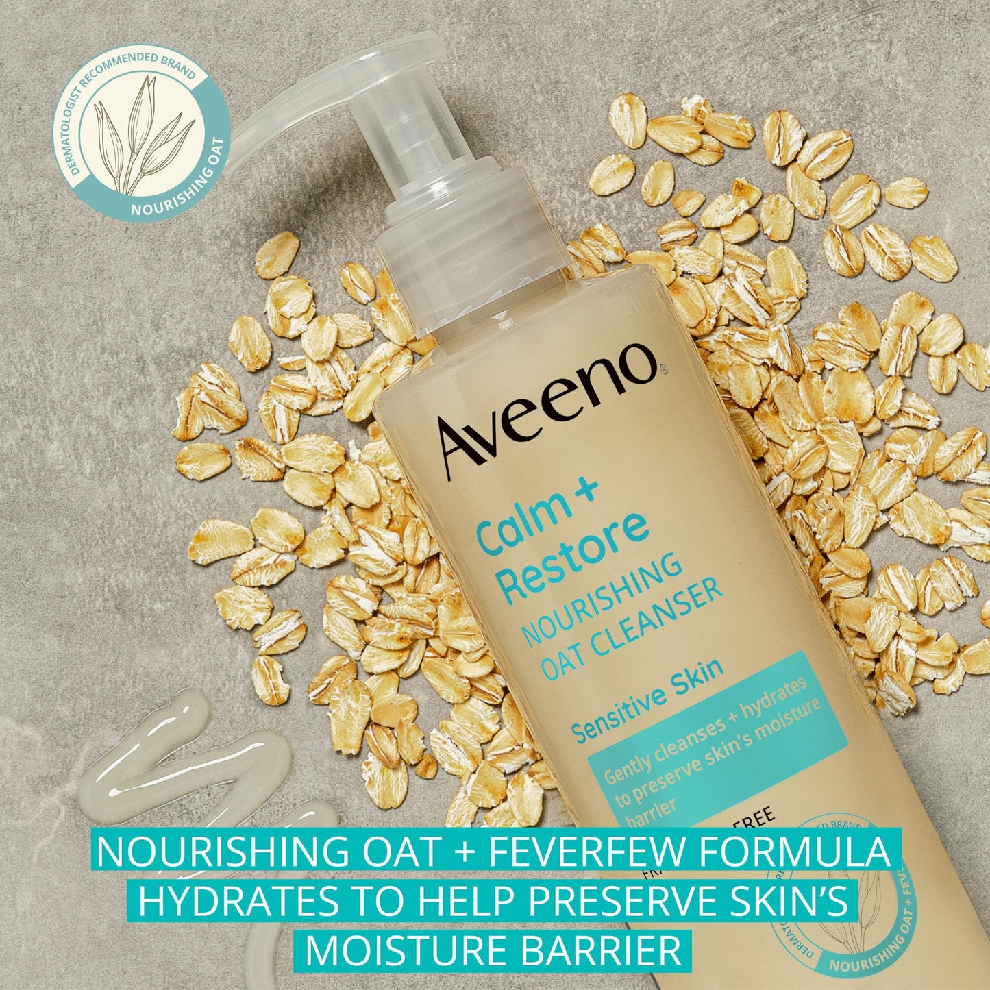 Aveeno Calm + Restore Nourishing Oat Cleanser for Sensitive Skin