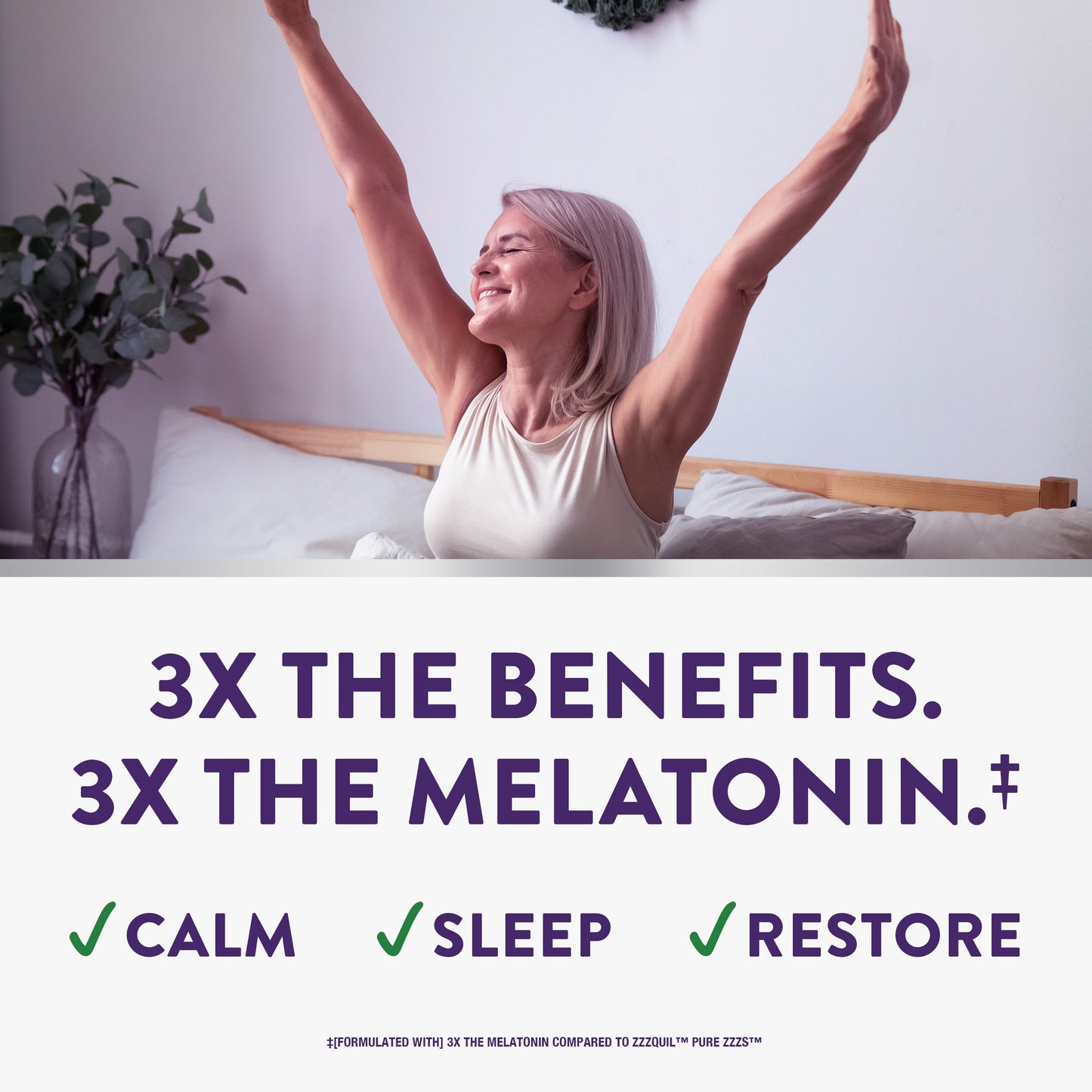Vicks ZzzQuil PURE Zzzs Triple Action Melatonin Gummies, Sleep Aid with Ashwagandha