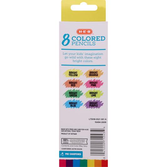 H-E-B Bright Colored Pencils