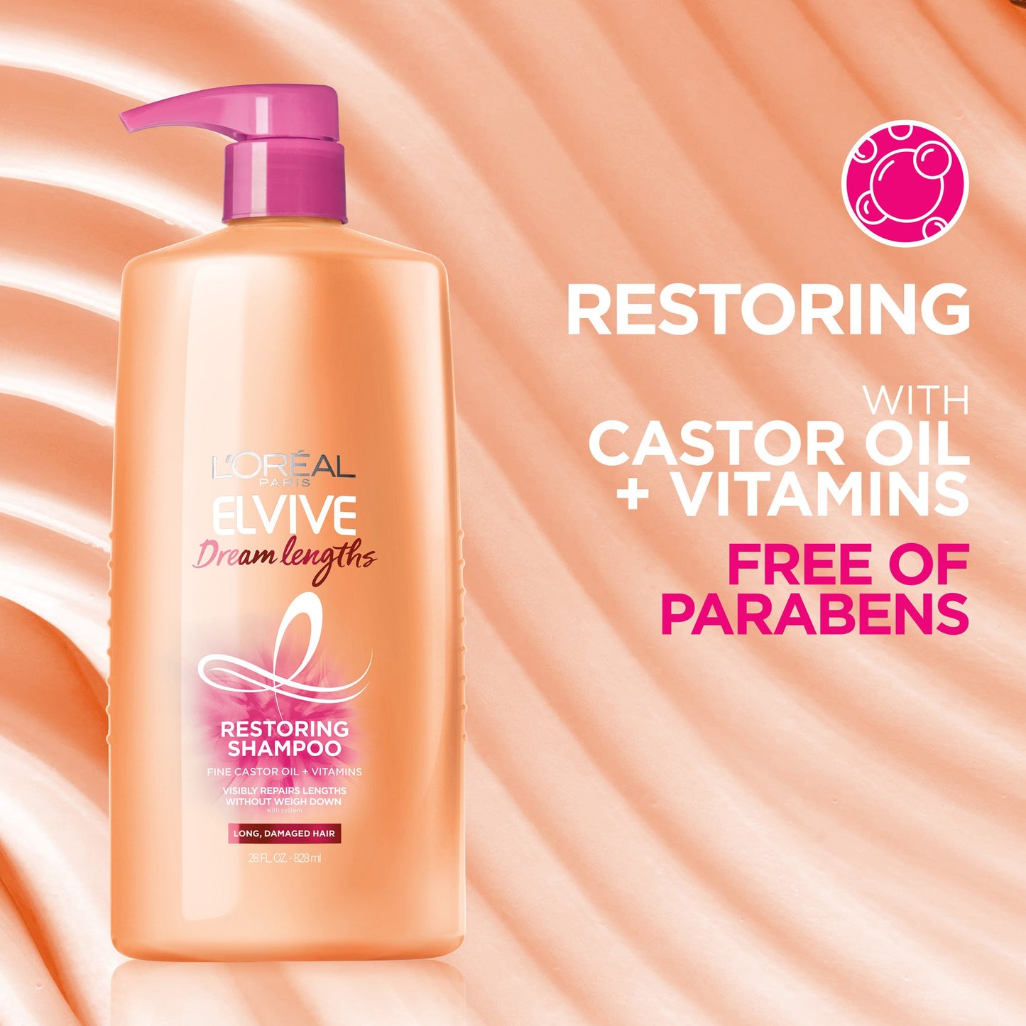 L'Oréal Paris Elvive Dream Lengths Restoring Shampoo for Long, Damaged Hair
